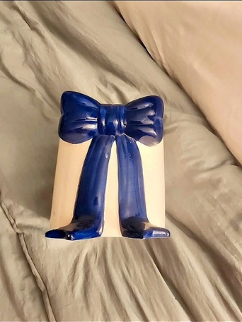 White & Blue Bow Decor